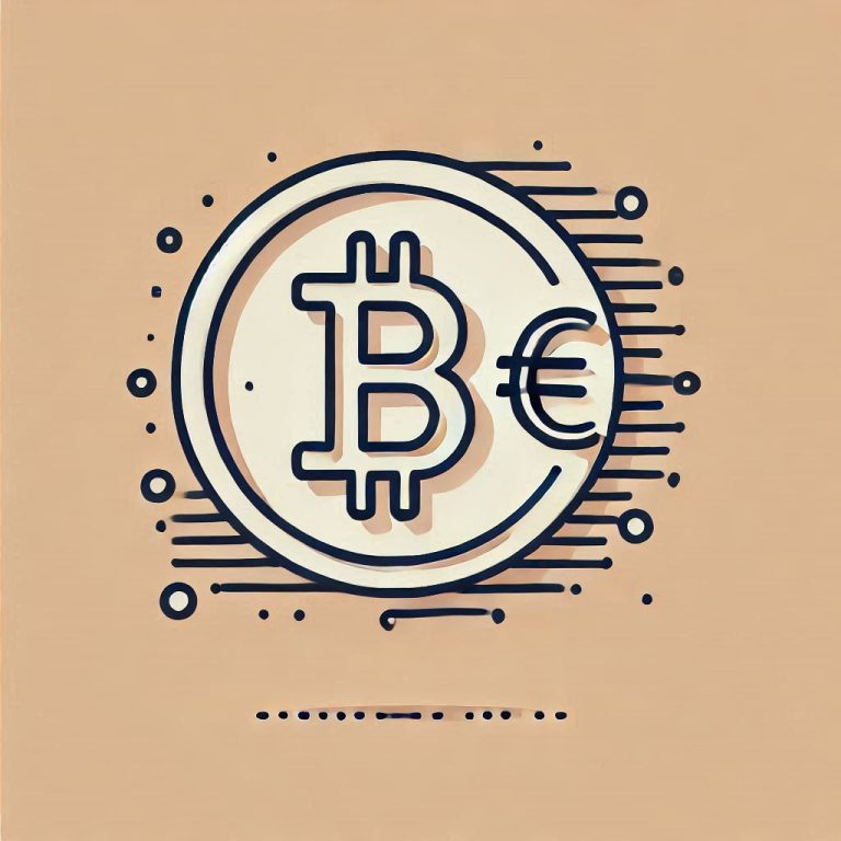 Bitcoin vs Euro in minimal style